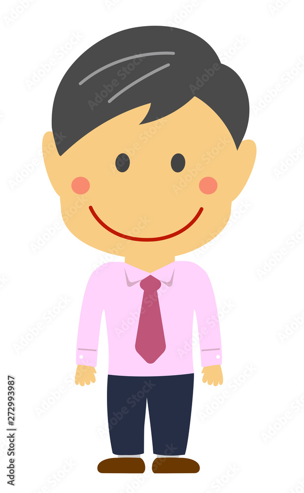 Cartoon deformed male person vector illustration ( Asian/Japanese business  person / manager,administrator) Stock Vector | Adobe Stock
