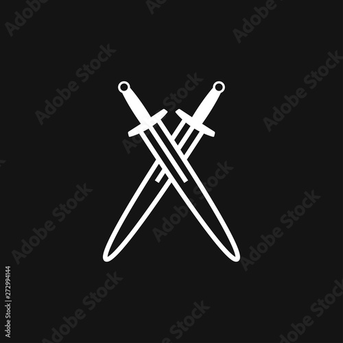 Sword icon, vector flat icon illustration isolated on background.