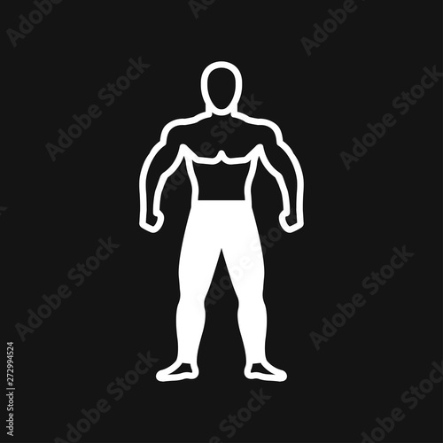 Body icon in flat minimal design. Concept illustration for web site. Sign  symbol  element.