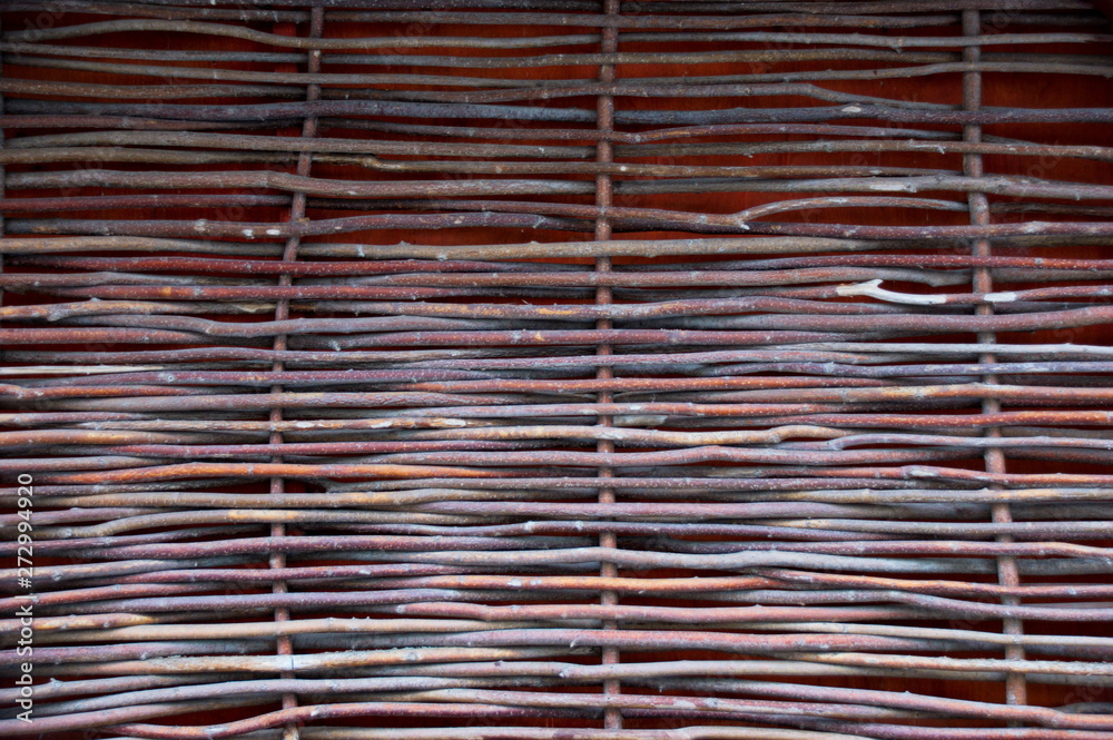 background Wicker fence made of willow background Wicker fence made of willow