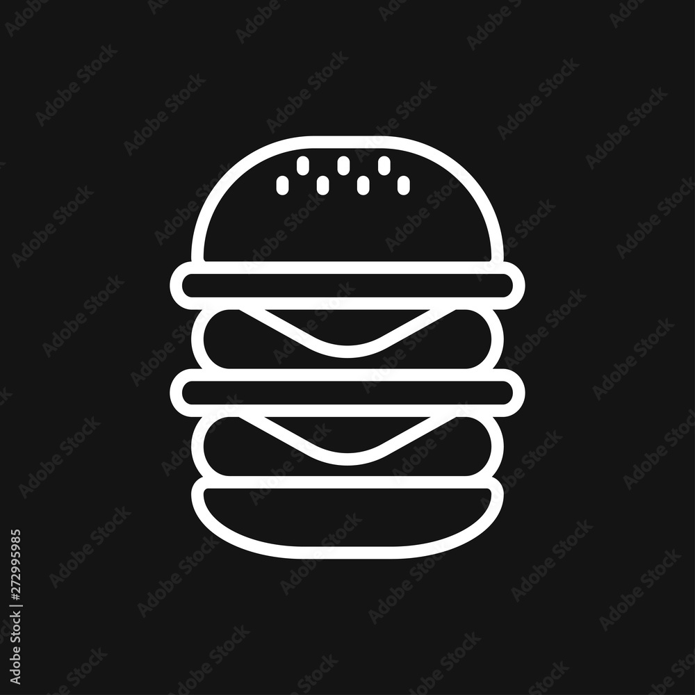 Burger icon vector of fast food set for UI and UX, website or mobile application