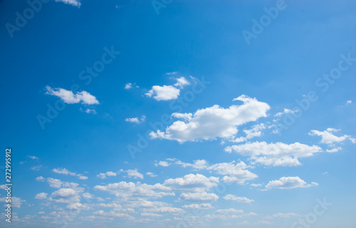 the sky is summer blue with white clouds