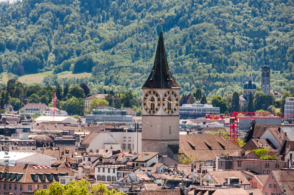 Zürich, St. Peter, Kirche, Altstadt, Stadt, Kirchturm, Schweiz