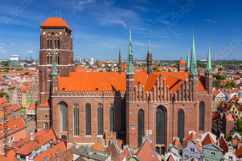 Architecture of the St. Mary's Basilica in Gdansk, Poland