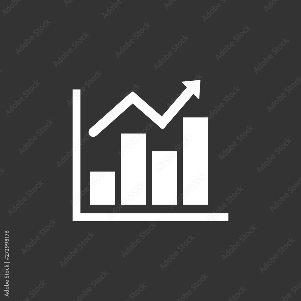 Growing graph icon, Infographic icon symbol vector Growing graph icon, Infographic icon symbol vector