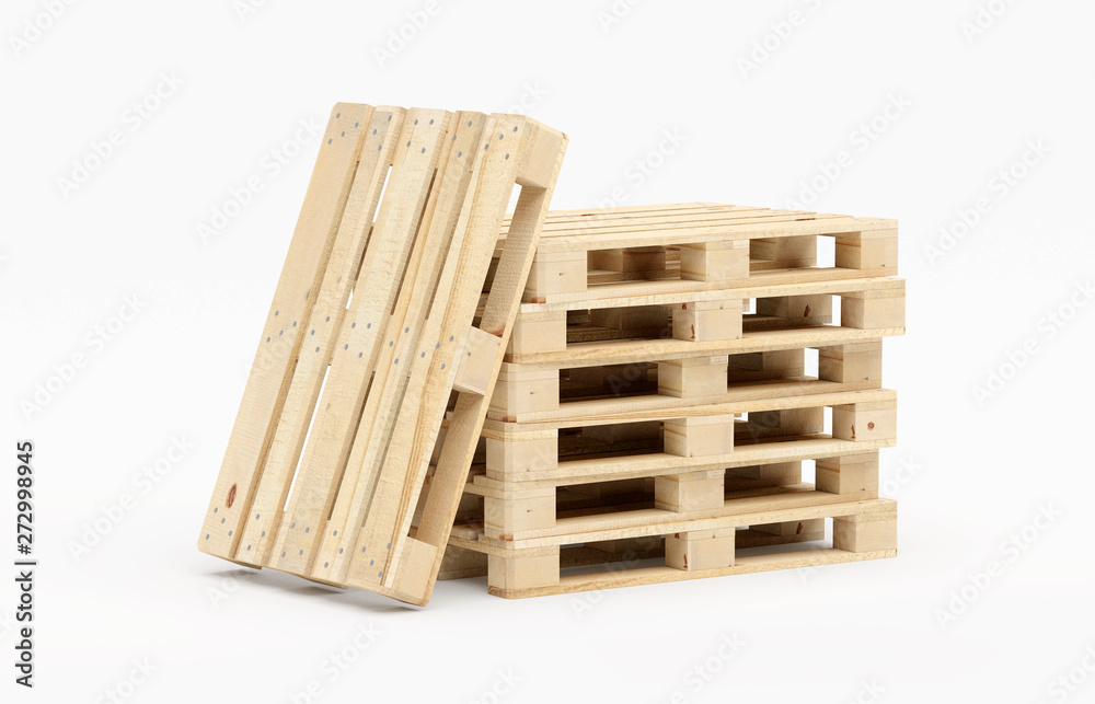Ein Stapel von 6 Europalette Holzpalette mit anlehnender Palette links  Stock-Illustration | Adobe Stock