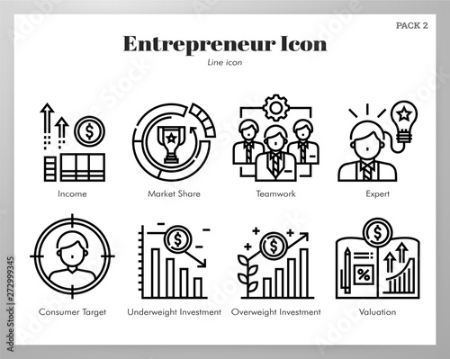 Entrepreneur icons Line pack