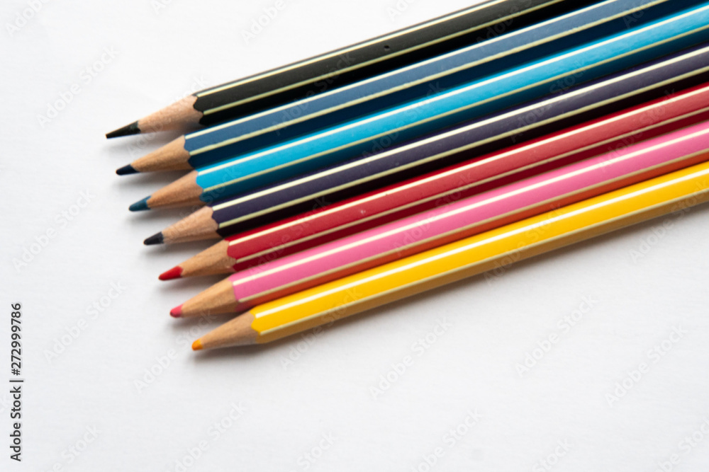 color pencils isolated on white background
