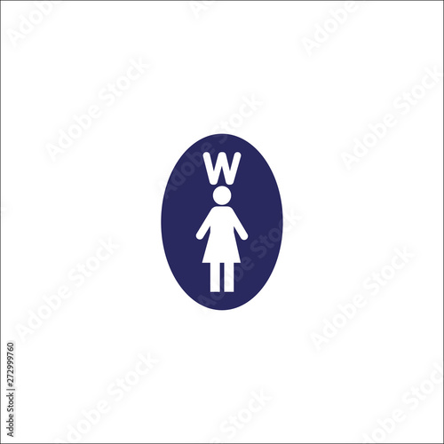 Woman toilet icon isolated sign symbol.