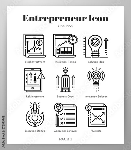 Entrepreneur icons Line pack