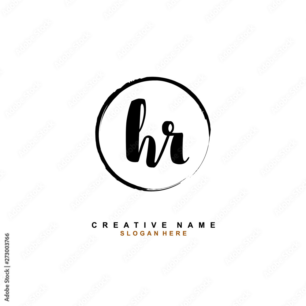 H R HR Initial logo template vector. Letter logo concept H R HR Initial logo template vector. Letter logo concept