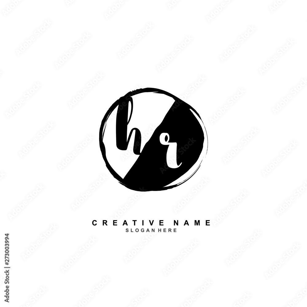Obraz premium H R HR Initial logo template vector. Letter logo concept
