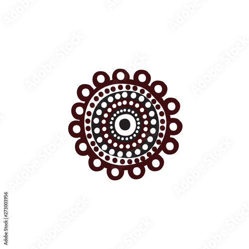 Aboriginal art dots painting icon logo design vector template