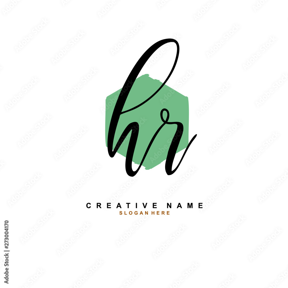 Fototapeta premium H R HR Initial logo template vector. Letter logo concept