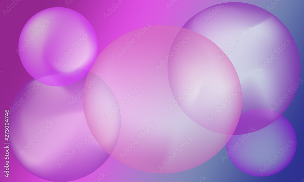 Obraz premium Futuristic abstract background, purple glowing bubbles. 