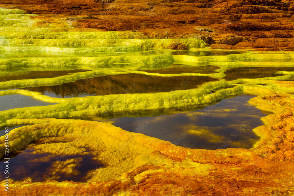 Dallol sulfur Springs in The Afar Region of Danakil Depression