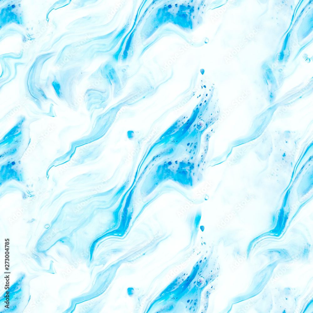 Blue abstract creative hand painted seamless pattern