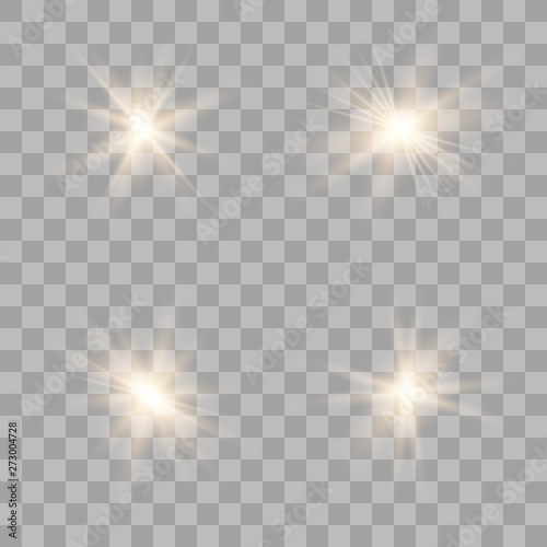 Set of  glowing lights effects