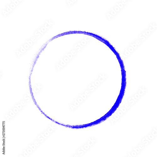 Unordentlicher Abdruck eines blauen Kreises