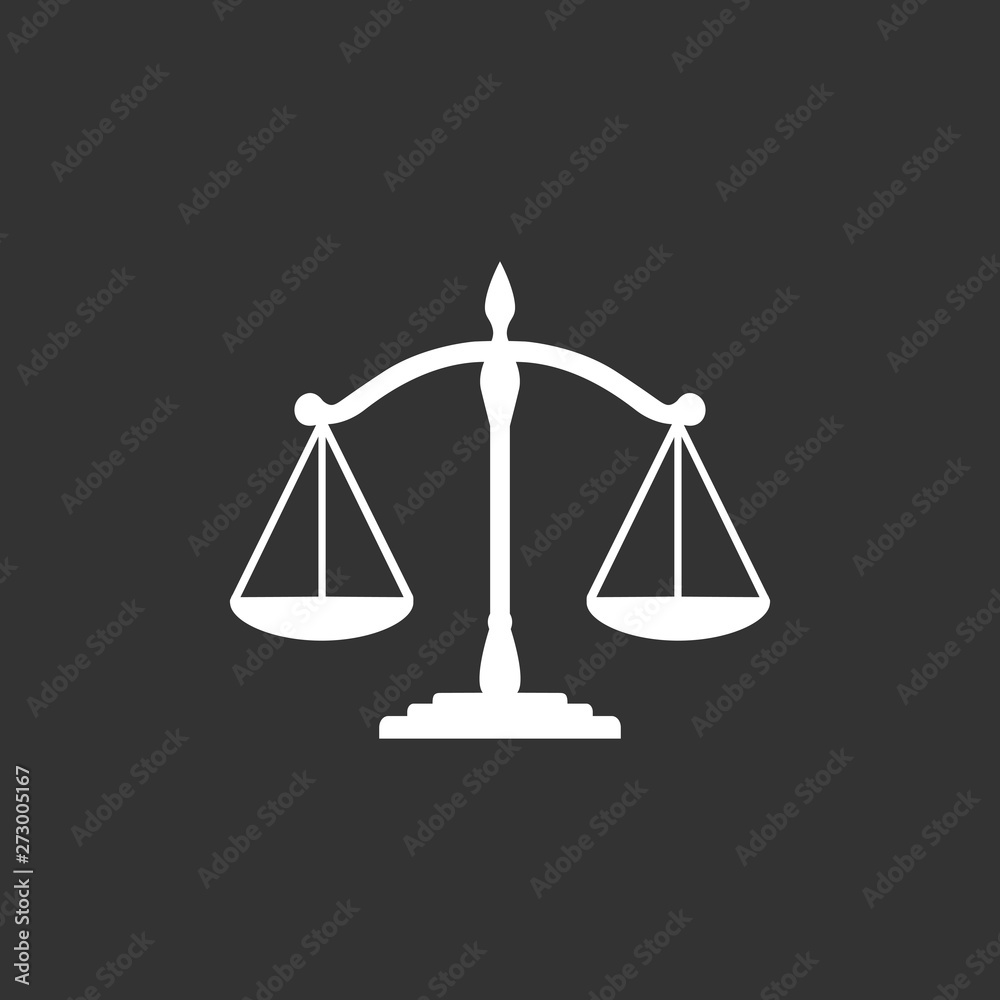 Scales Justice icon symbol vector. symbol for web site Computer and mobile vector. Scales Justice icon symbol vector. symbol for web site Computer and mobile vector.