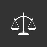 Scales Justice icon symbol vector. symbol for web site Computer and mobile vector.