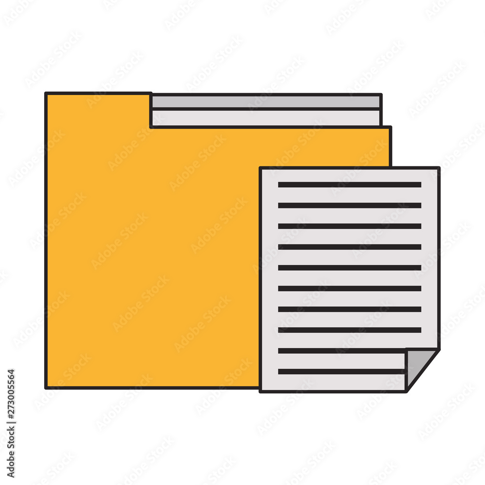 Folder and document paper symbol isolated Folder and document paper symbol isolated