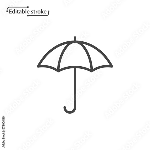 Umbrella line vector icon. Editable stroke.
