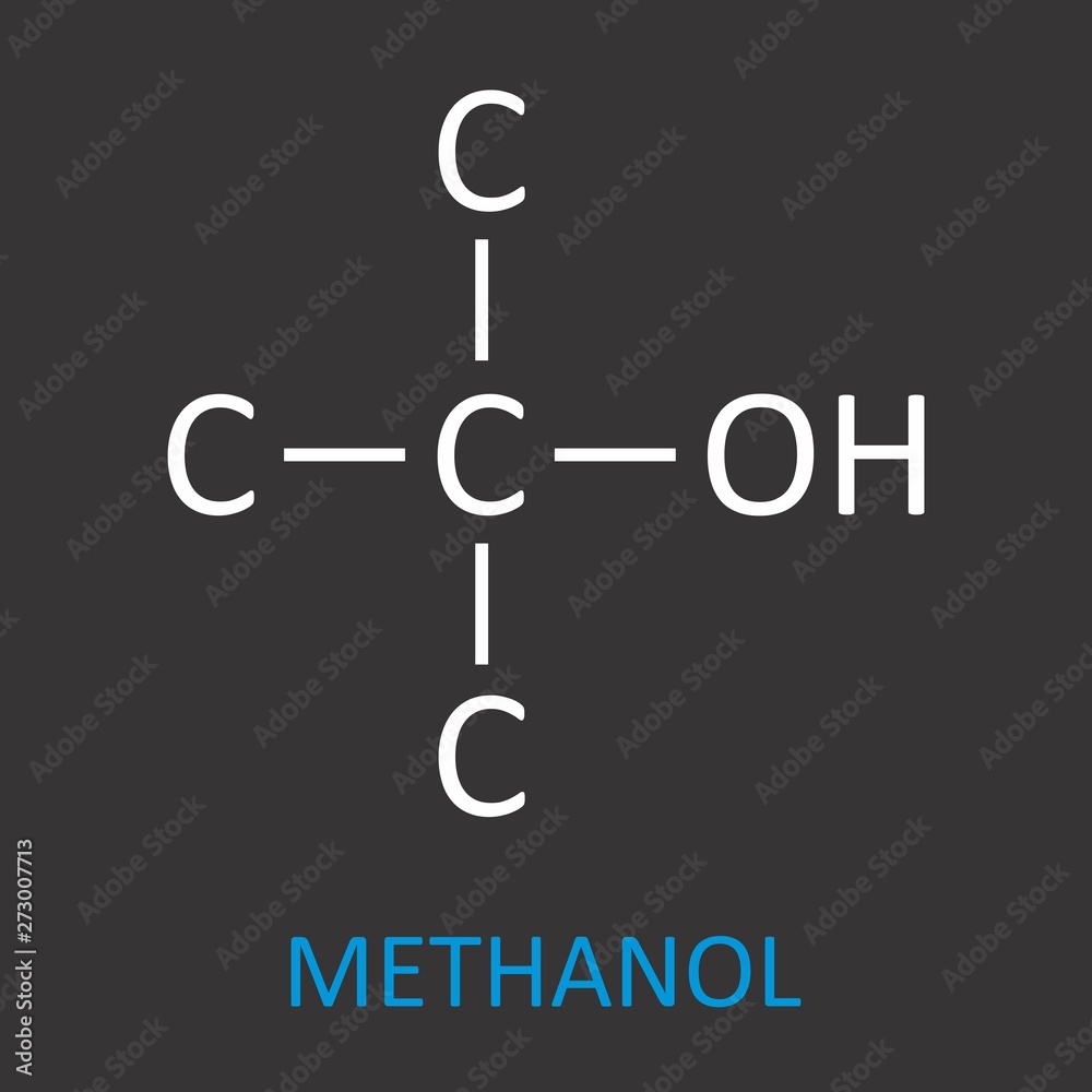 The Methanol structural formula on dark background The Methanol structural formula on dark background