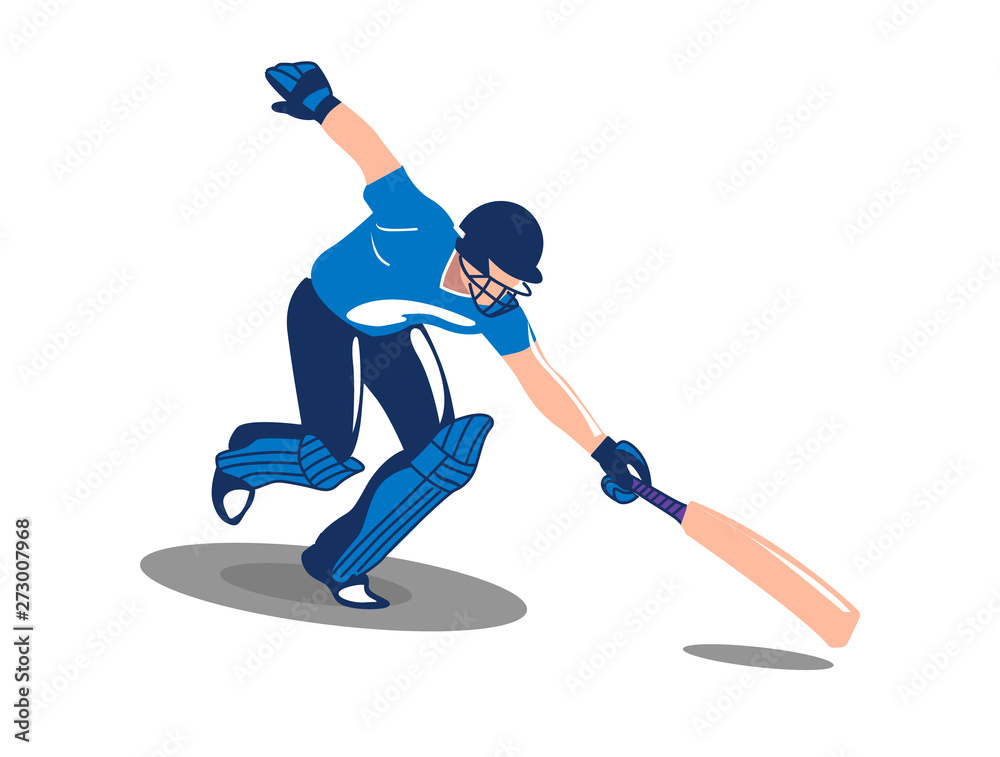 Fototapeta premium The cricket player with cricket bat in his hands - Vector