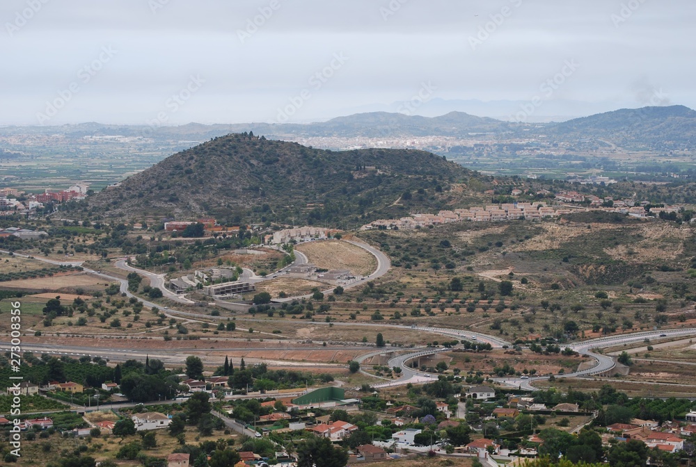 Spanish Mountain View from the top of Lliria Town, Valencia