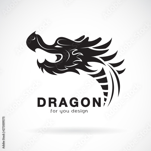 Vector of dragon head design on a white background. Animals. Dragon logo or icon.