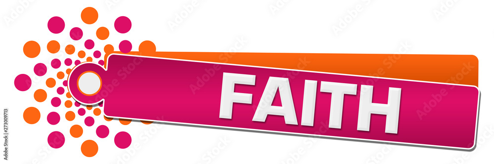Faith Pink Orange Circular Label Faith Pink Orange Circular Label