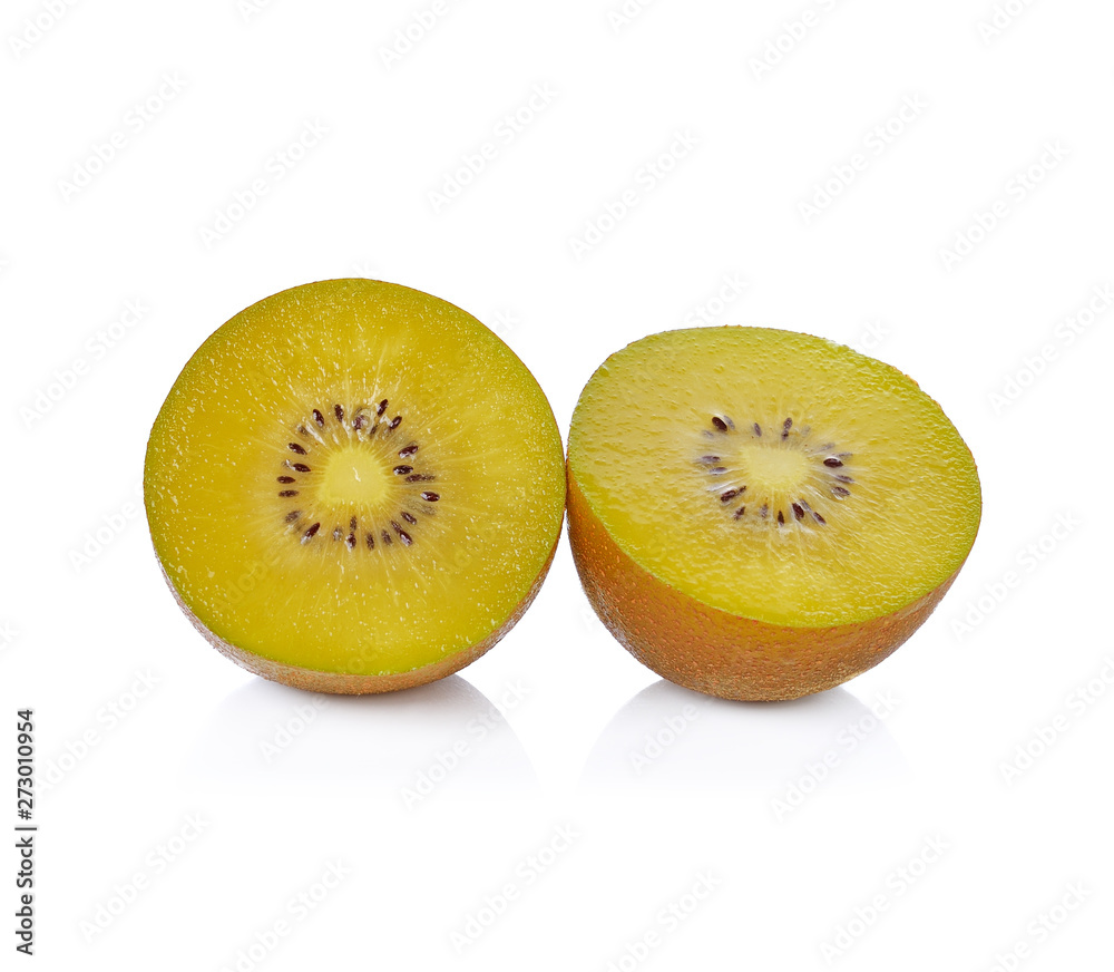 Yellow kiwi fruit isolated on white background Yellow kiwi fruit isolated on white background