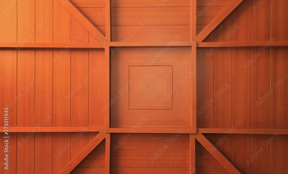 Detail of modern wooden ceiling