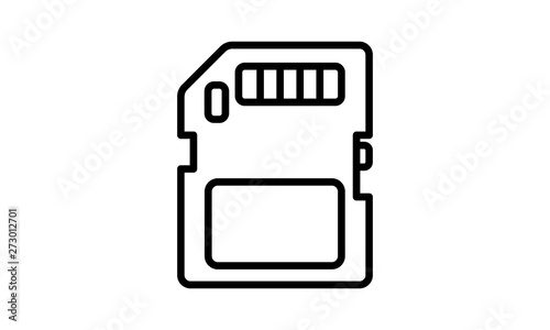Data storage, memory card Isolated Vector Icon That can be easily edited in any size or modified. - Vector 