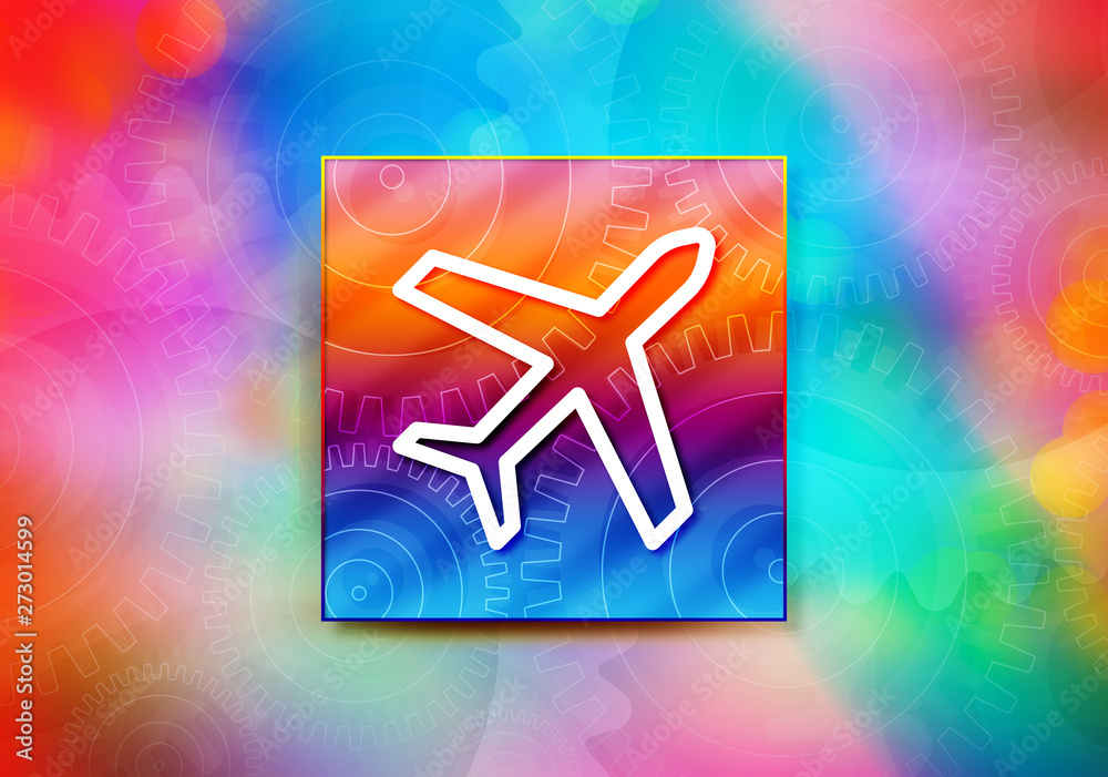 Plane icon abstract colorful background bokeh design illustration