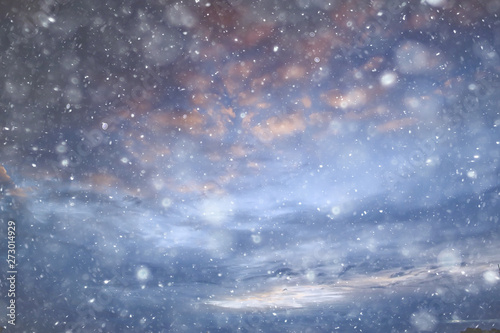 sky snow background clouds / abstract background gray winter sky, weather snowfall © kichigin19