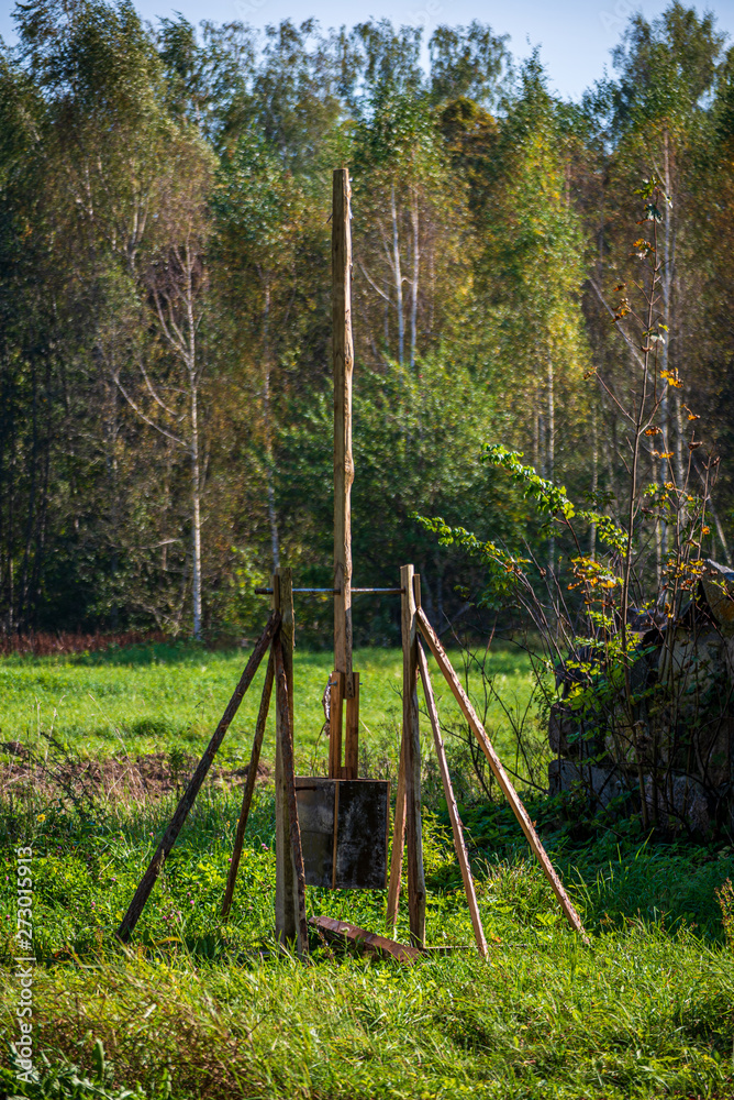 construction crane lifting things in nature