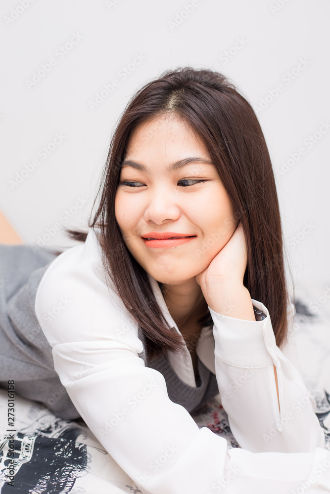 Fashion portrait beautiful asian long hair women