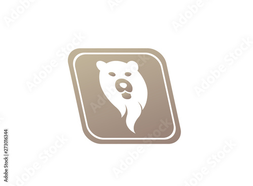 bear head and face for logo design illustration in the shape