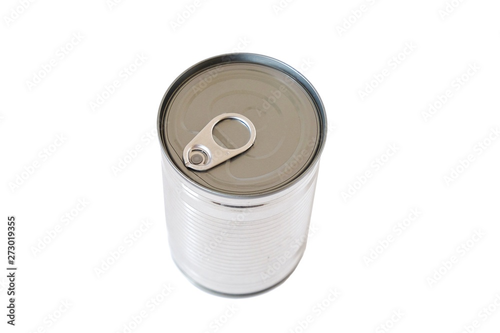 Metal tin can on white background. Metal tin can on white background.