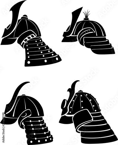 Samurai Medieval Helmet, Side View