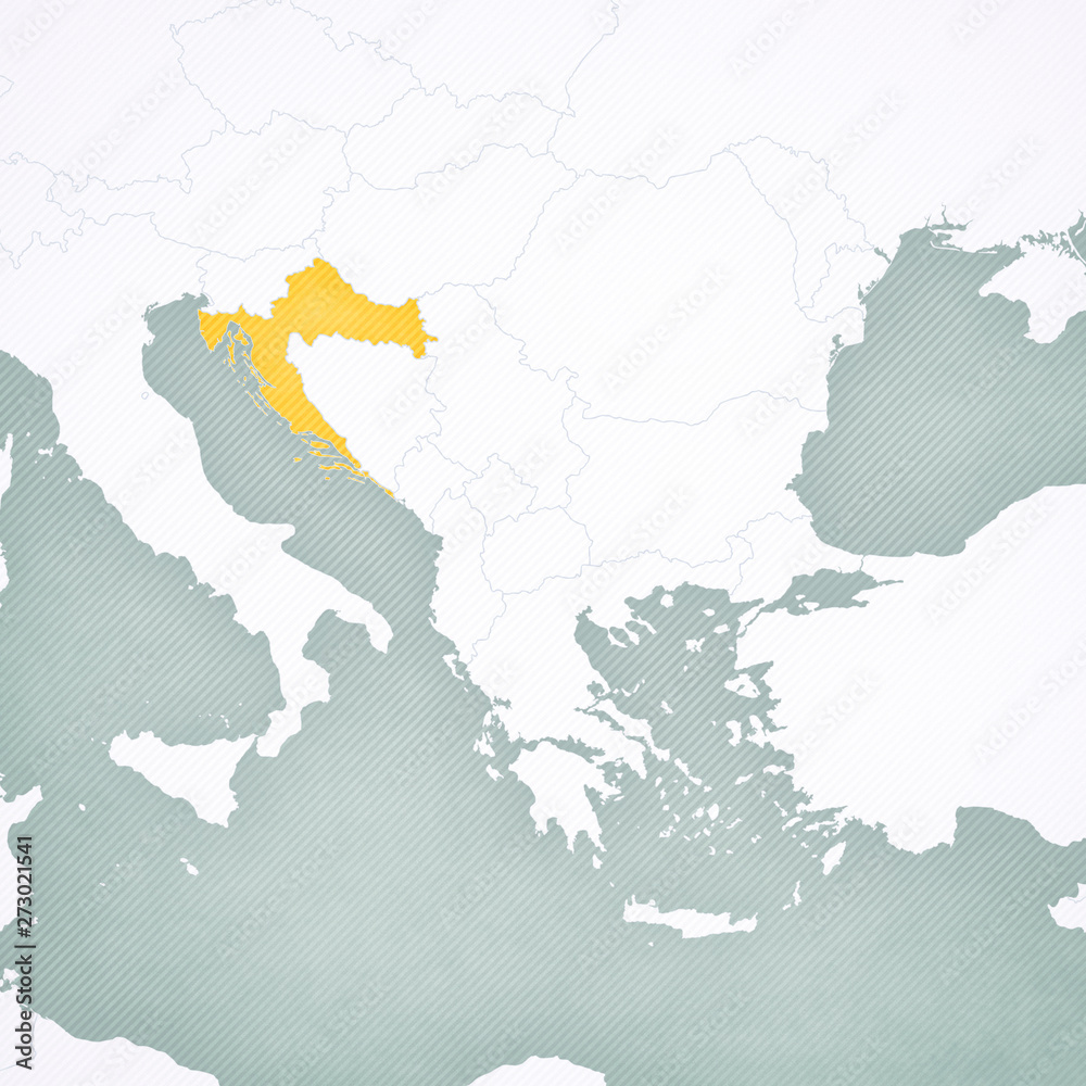 Map of Balkans - Croatia