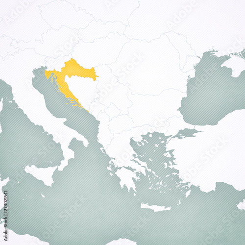 Map of Balkans - Croatia