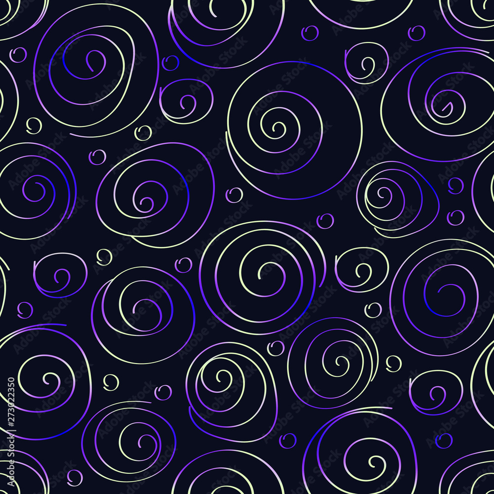 Curls, twisted lines. Seamless pattern. Vector illustration. Curls, twisted lines. Seamless pattern. Vector illustration.
