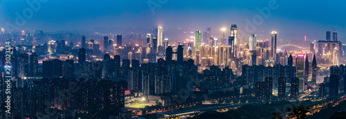 panorama view of chongqing city at night