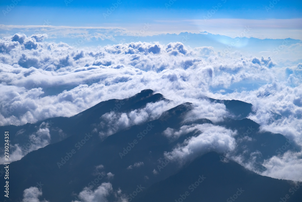 Beautiful sky and clouds on mountains