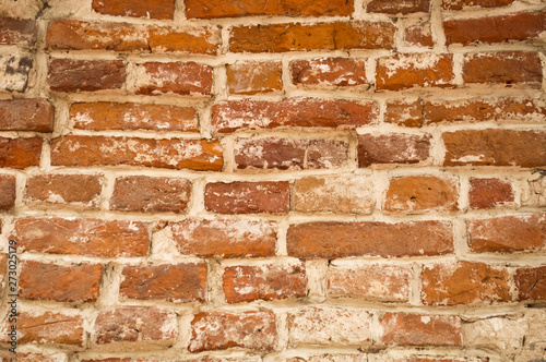 Background of red brick wall texture