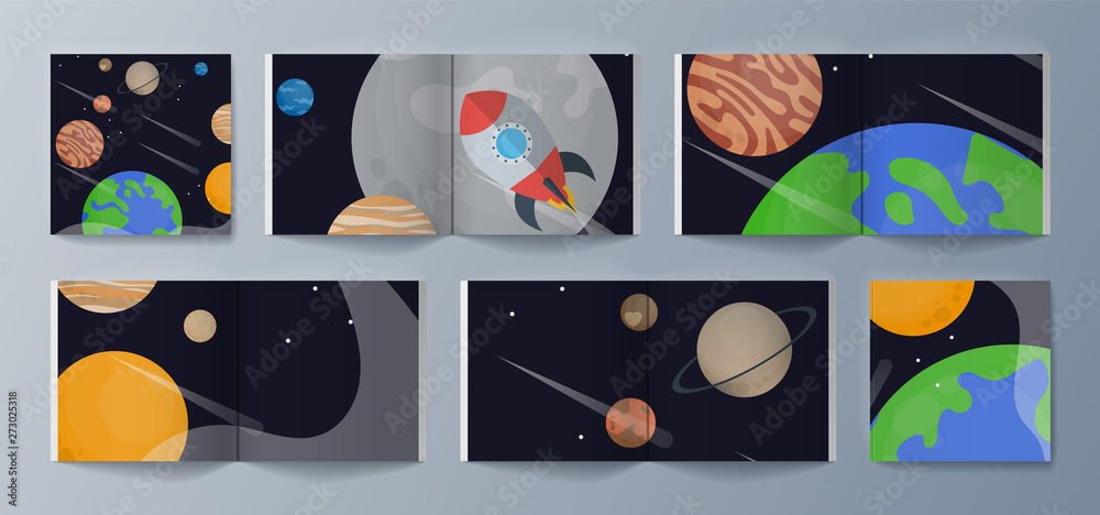 Set of brochures for space exploration and gravity research