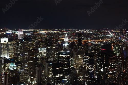 vista nocturna de ciudad de nueva york